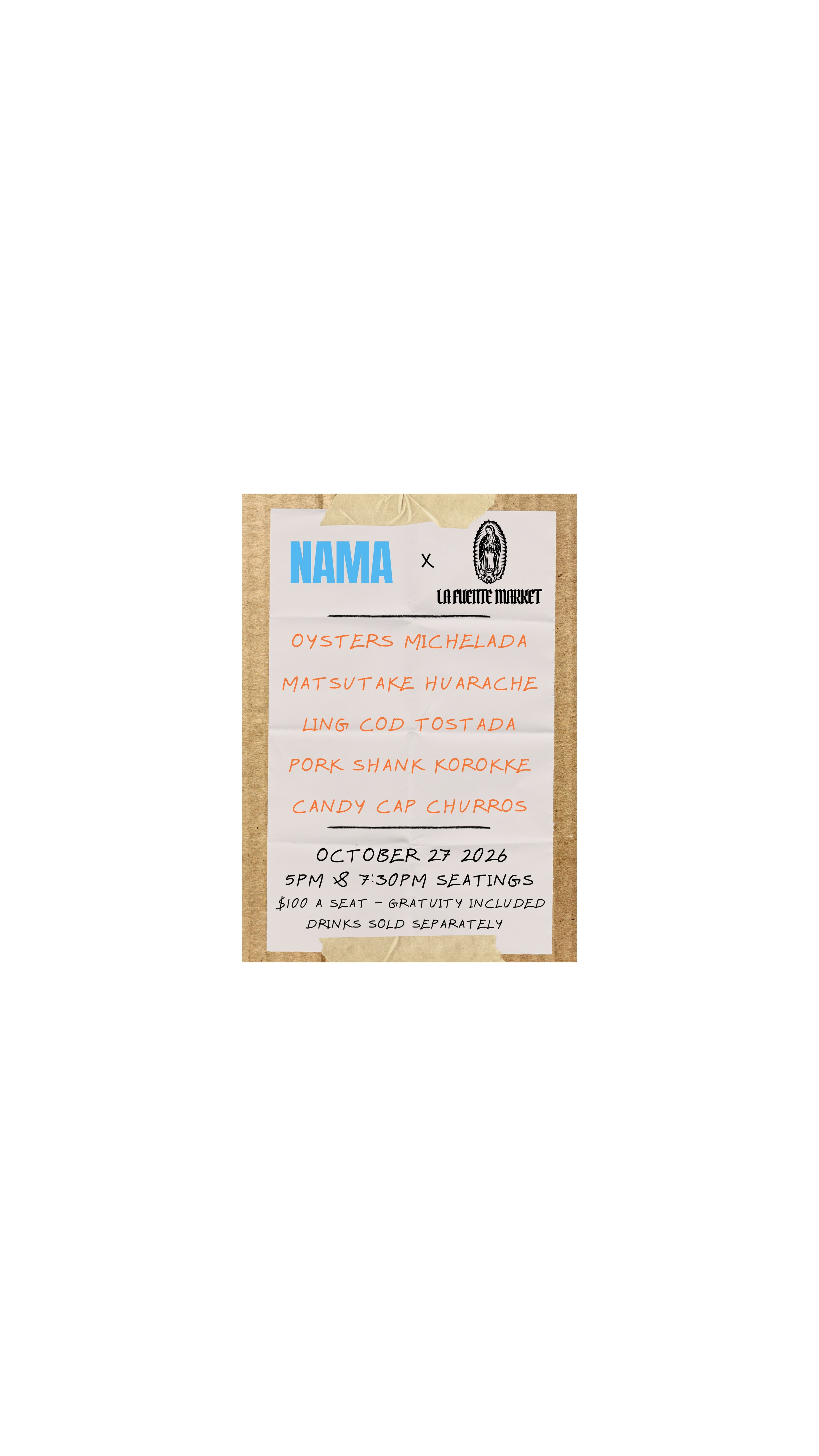 NAMA x La Fuente Market Pop Up Dinner