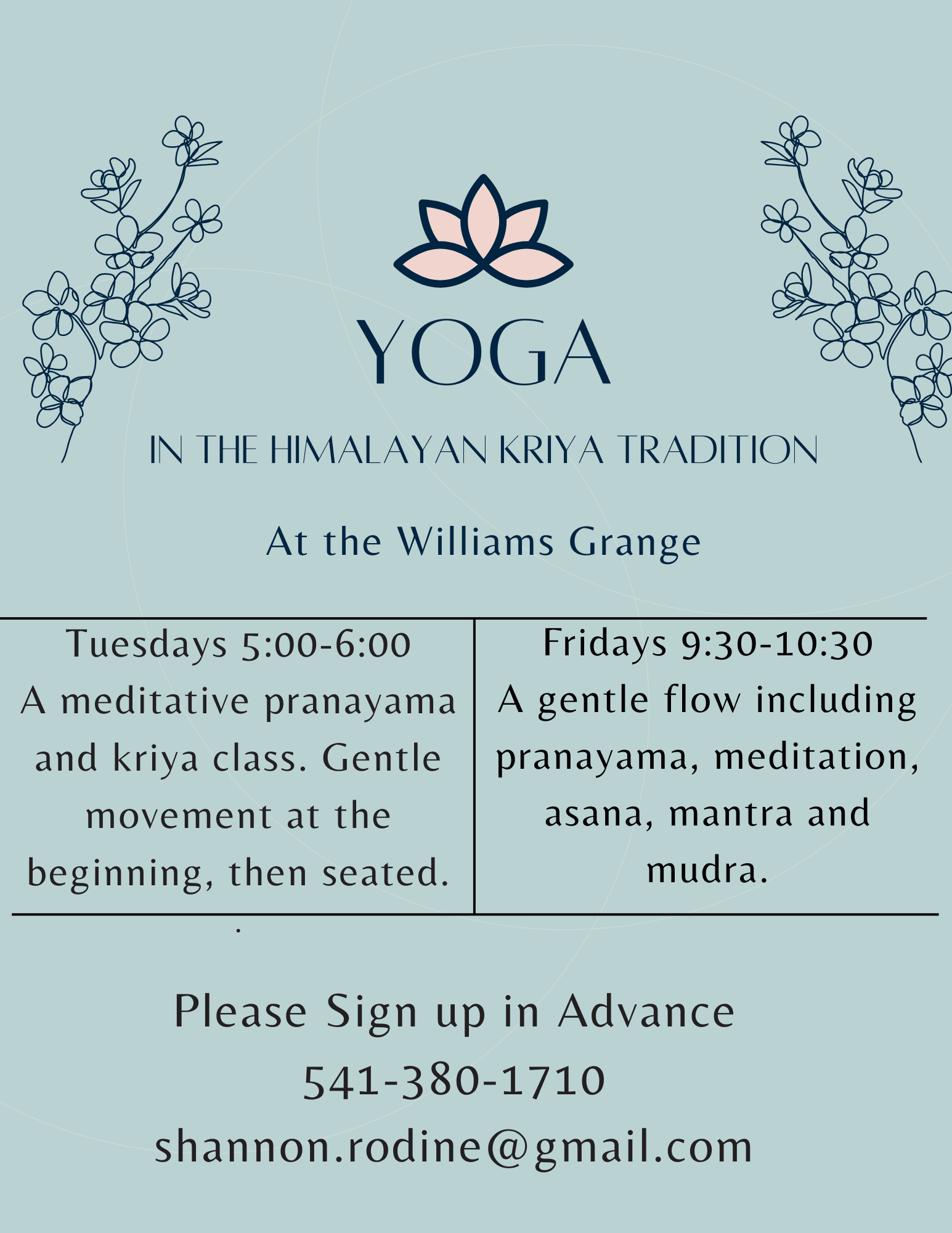 Yoga at the WIlliams Grange