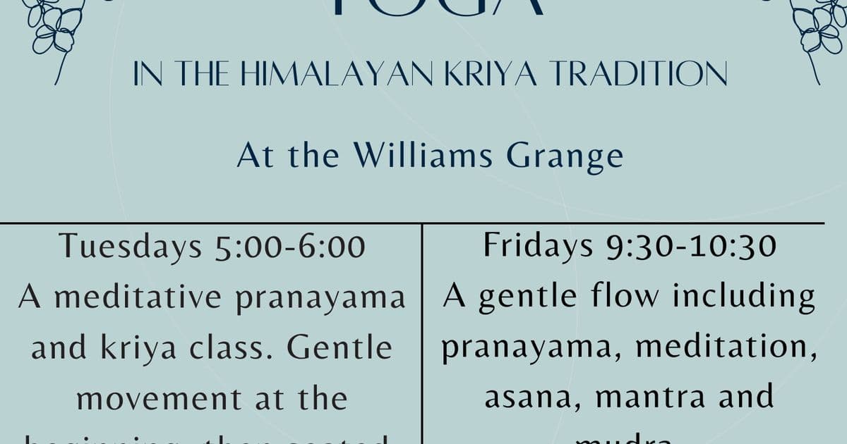 Yoga at the WIlliams Grange